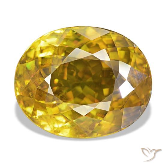7,19 ctw natürlicher goldener Sphen, Oval Schliff, VS