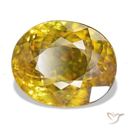 7,19 ctw natürlicher goldener Sphen, Oval Schliff, VS