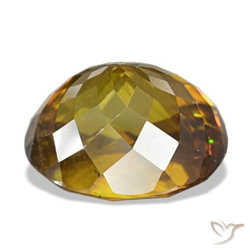 7,19 ctw natürlicher goldener Sphen, Oval Schliff, VS