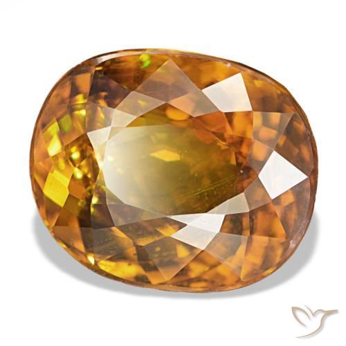 7,40 ctw natürlicher orangefarbener Sphen, Oval Schliff, VS