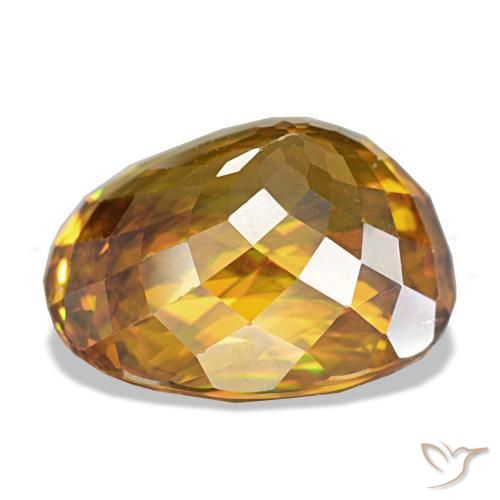 7,40 ctw natürlicher orangefarbener Sphen, Oval Schliff, VS