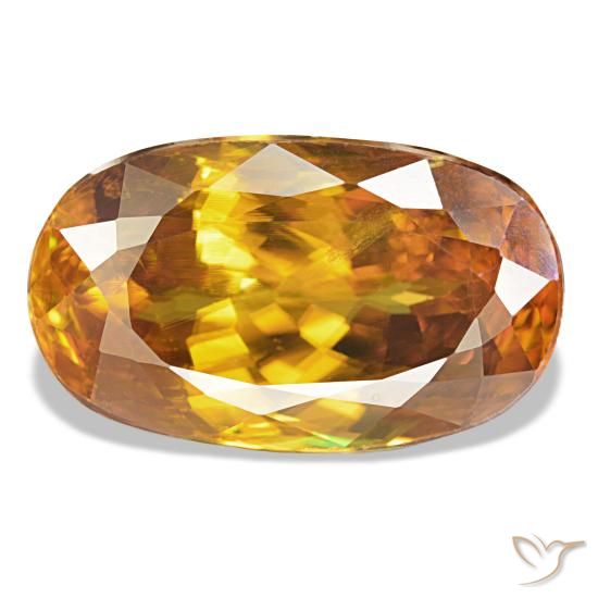 5,98 ctw natürlicher orangefarbener Sphen, Oval Schliff, VS