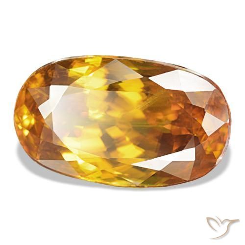 5,98 ctw natürlicher orangefarbener Sphen, Oval Schliff, VS