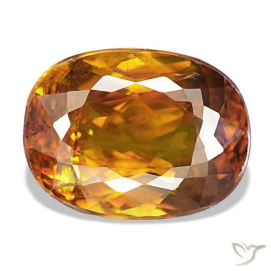 6.02ct Orangefarbener Sphen, Oval, VS