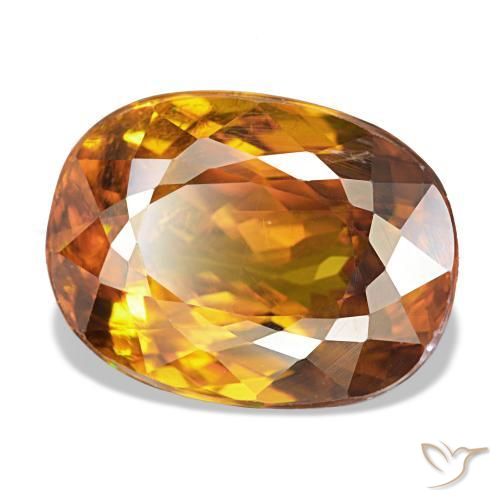 6,02 ctw natürlicher orangefarbener Sphen, Oval Schliff, VS