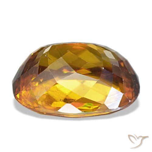 6,02 ctw natürlicher orangefarbener Sphen, Oval Schliff, VS