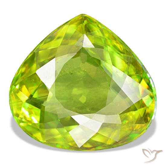 8.29ct Grüner Sphen, Birnenform, VS