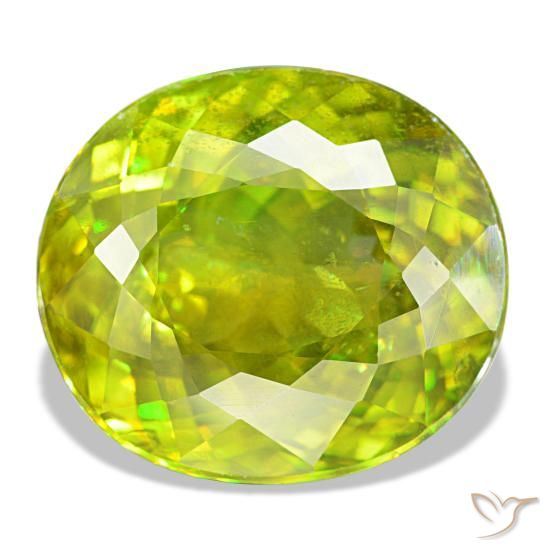 8.65ct Grüner Sphen, Oval, VS