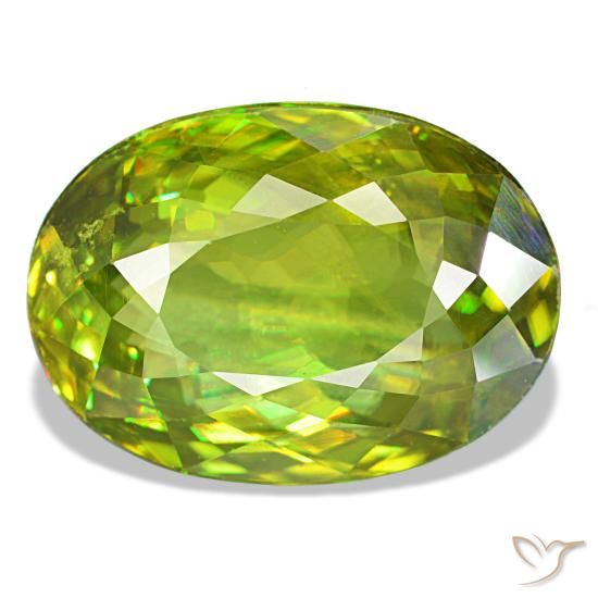 7,87 ctw natürlicher grüner Sphen, Oval Schliff, VS