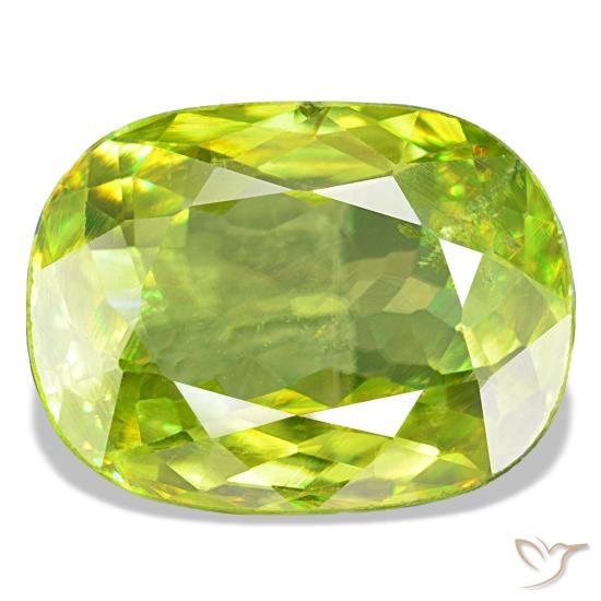 8.07ct Grüner Sphen, Kissen, VS