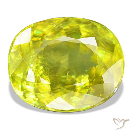 8.11ct Grüner Sphen, Oval, VS