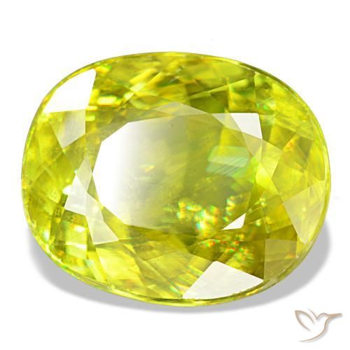 8,11 ctw natürlicher grüner Sphen, Oval Schliff, VS