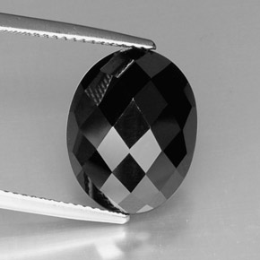 9,20 ctw natürlicher schwarzer Spinell, Oval Schliff, Lichtundurchlässig
