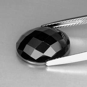 9,20 ctw natürlicher schwarzer Spinell, Oval Schliff, Lichtundurchlässig