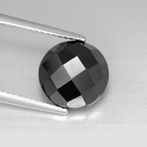 5,03 ctw natürlicher schwarzer Spinell, Rundschliff, Lichtundurchlässig