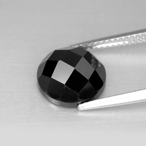 5,03 ctw natürlicher schwarzer Spinell, Rundschliff, Lichtundurchlässig