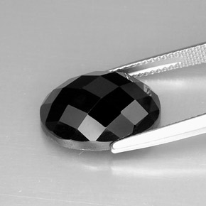 11,93 ctw natürlicher schwarzer Spinell, Oval Schliff, Lichtundurchlässig