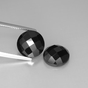  ct natürliche schwarzer Spinell-Edelsteine, Rundschliff, Lichtundurchlässig