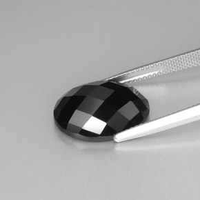 10,83 ctw natürlicher schwarzer Spinell, Oval Schliff, Lichtundurchlässig