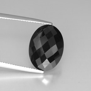 8,80 ctw natürlicher schwarzer Spinell, Oval Schliff, Lichtundurchlässig