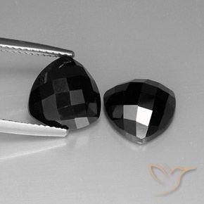 8.91 ct natürliche Schwarz Spinell-Edelsteine, Trillion, Lichtundurchlässig