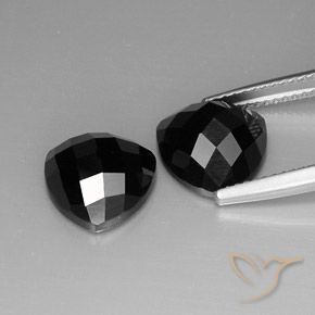 8.91 ct natürliche Schwarz Spinell-Edelsteine, Trillion, Lichtundurchlässig