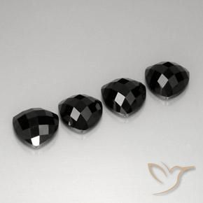 18.25 ct natürliche Schwarz Spinell-Edelsteine, Trillion, Lichtundurchlässig