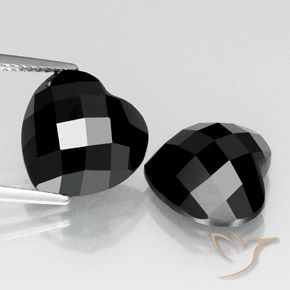 14.51ctw Natürlicher Schwarz Spinell, Herz, Lichtundurchlässig