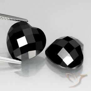 14.37ctw Natürlicher Schwarz Spinell, Herz, Lichtundurchlässig, Photo A