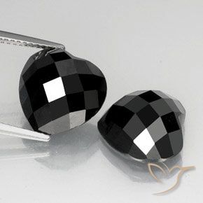 13.98ctw Natürlicher Schwarz Spinell, Herz, Lichtundurchlässig