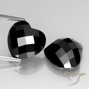 12.97ctw Natürlicher Schwarz Spinell, Herz, Lichtundurchlässig