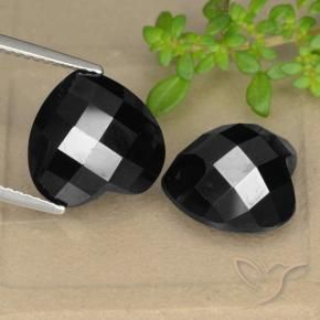 13.93 ct natürliche Schwarz Spinell-Edelsteine, Herz, Lichtundurchlässig