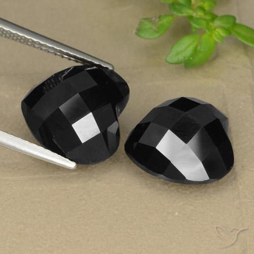 13.93 ct natürliche Schwarz Spinell-Edelsteine, Herz, Lichtundurchlässig