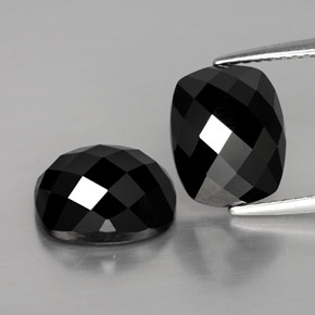 8,03 ct natürliche schwarzer Spinell-Edelsteine, Kissenschliff, Lichtundurchlässig