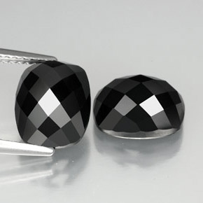 7,82 ct natürliche schwarzer Spinell-Edelsteine, Kissenschliff, Lichtundurchlässig
