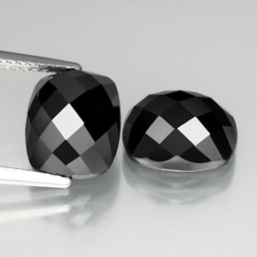 8,11 ct natürliche schwarzer Spinell-Edelsteine, Kissenschliff, Lichtundurchlässig