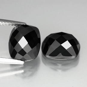 7,86 ct natürliche schwarzer Spinell-Edelsteine, Kissenschliff, Lichtundurchlässig