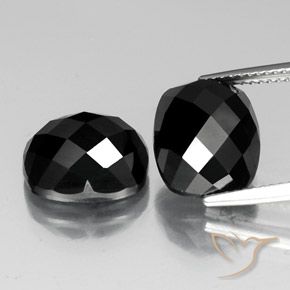 14.50ctw Natürlicher Schwarz Spinell, Kissen, Lichtundurchlässig, Photo A