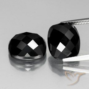 14.75ctw Natürlicher Schwarz Spinell, Kissen, Lichtundurchlässig