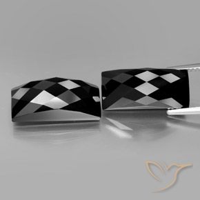 24.56ctw Natürlicher Schwarz Spinell, Baguette, Lichtundurchlässig, Photo A