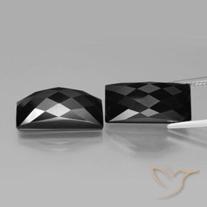 25.13ctw Natürlicher Schwarz Spinell, Baguette, Lichtundurchlässig