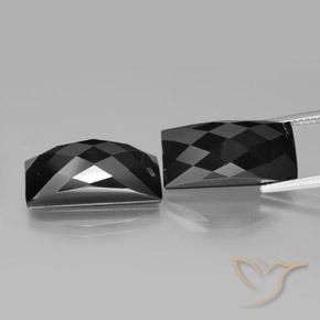 25.28ctw Natürlicher Schwarz Spinell, Baguette, Lichtundurchlässig