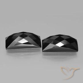 25.28 ct natürliche Schwarz Spinell-Edelsteine, Baguette, Lichtundurchlässig