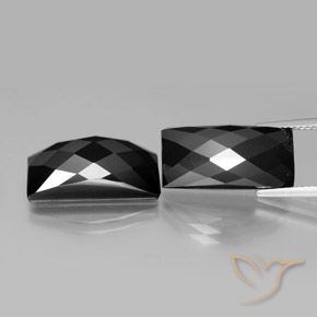 25.08ctw Natürlicher Schwarz Spinell, Baguette, Lichtundurchlässig