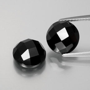 7,78 ct natürliche schwarzer Spinell-Edelsteine, Rundschliff, Lichtundurchlässig