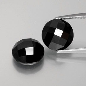 6,96 ct natürliche schwarzer Spinell-Edelsteine, Rundschliff, Lichtundurchlässig
