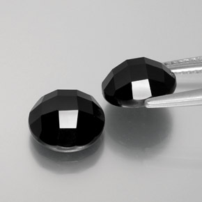 6,96 ct natürliche schwarzer Spinell-Edelsteine, Rundschliff, Lichtundurchlässig