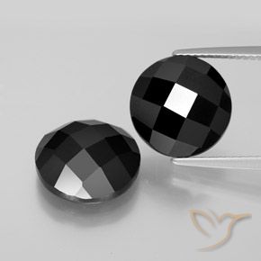 13.85ctw Natürlicher Schwarz Spinell, Runden, Lichtundurchlässig