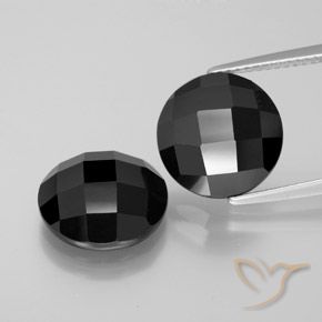 12.95ctw Natürlicher Schwarz Spinell, Runden, Lichtundurchlässig