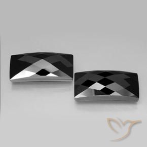 27.88 ct natürliche Schwarz Spinell-Edelsteine, Baguette, Lichtundurchlässig